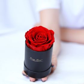 Preserved Flower Flower Pot 1 A- Grade Rose (Option: Black Red Flower)