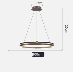 Chandelier Living Room Brushed Aluminum Bedroom Study (Option: Coffee 100CM 72W)