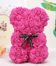 Rose Bear Eternal Rose Bear Creative Ornaments (Option: Rose Red-25cm-No gift box)