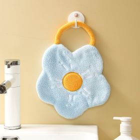 Coral Velvet Hanging Hand Towel (Option: Sky Blue-27x20cm)