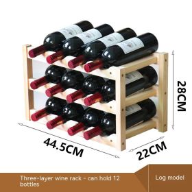 Solid Wood Ornaments Wine Showing Stand (Option: Wood Color)