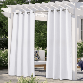 Solid Color Outdoor Waterproof And Sun Protection UV Protection High Precision Black Silk Shading Curtain (Option: White-107 √ó 164cm)