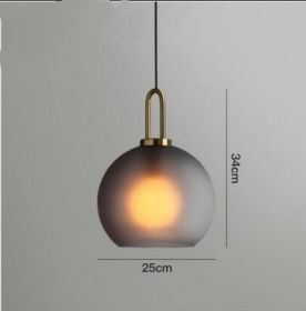 Nordic Simple Modern Glass Ball Chandelier Milk Tea Shop Clear Bar Restaurant Chandelier (Option: Scrub soot 30cm-Warm light)