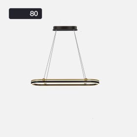 Dining Room Chandelier Modern Creative Personality Art Table Bar Long Chandelier (Option: Black gold-80cm)