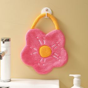 Coral Velvet Hanging Hand Towel (Option: Rose Red-27x20cm)