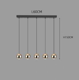 Restaurant Cafe Bar Living Room Ball Long Line Chandelier (Option: 5long golden discs)