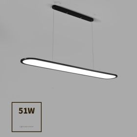 Modern Simple Creative Strip Bar Led Office Lighting Restaurant Chandelier (Option: Black plus size-Infinity)