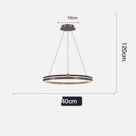 Chandelier Living Room Brushed Aluminum Bedroom Study (Option: Coffee 40CM 24W)