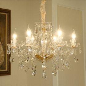 Luxury Crystal Chandelier In Living Room (Option: 6Lights with LED)