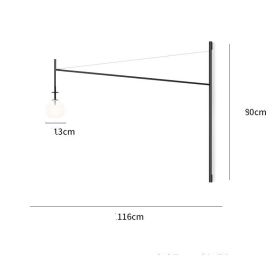 Aisle restaurant creative long pole line strip geometric wall light (Option: B-Long pole)