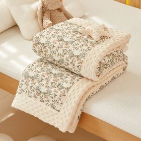 Wrinkle Yarn Bean Quilt Cotton Gauze (Option: Deer Garden-145x195)