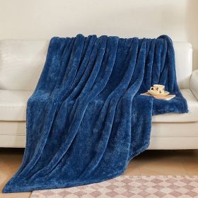 Bejirog Air Conditioning Berber Fleece Blanket (Option: Dark Blue-150x180cm)