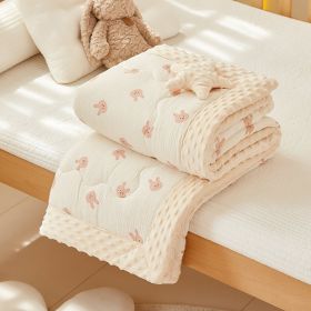 Wrinkle Yarn Bean Quilt Cotton Gauze (Option: Pink Rabbit Head-145x195)