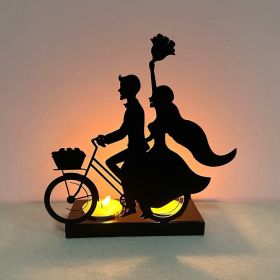 Couple Creative Wrought Iron Candlestick Ornaments (Option: QRJ 10B)