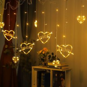 Love Curtain Lamp Room Holiday Romantic Decoration (Option: Warm White-3.5M-USB)