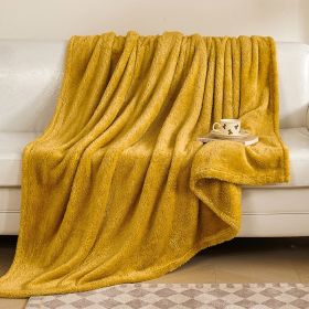 Bejirog Air Conditioning Berber Fleece Blanket (Option: Yellow-150x210cm)