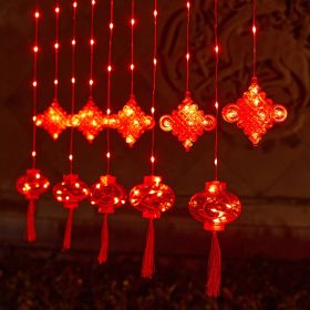 New Year Red Lantern Spring Festival Atmosphere Decorative Lamp (Option: Chinese Knot)