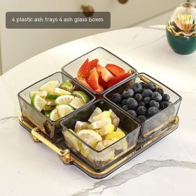 Fruit Plate Living Room Coffee Table Household Storage Box (Option: Gray 4 Grids Without Cover)