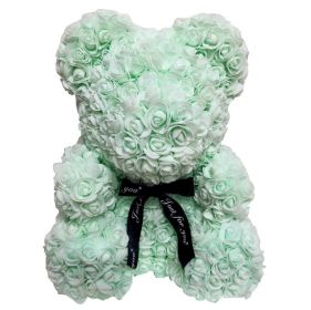 Rose Bear Eternal Rose Bear Creative Ornaments (Option: Light Green-25cm-No gift box)