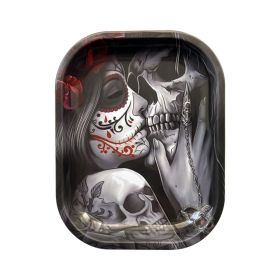 Rectangular Multi-function Cigarette Tray Storage Tray (Option: Beauty And Skull)