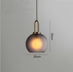 Nordic Simple Modern Glass Ball Chandelier Milk Tea Shop Clear Bar Restaurant Chandelier (Option: Scrub Soot 20cm-Warm light)