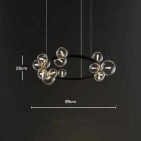 Bedroom Light Dining Room Glass Ball Chandelier (Option: Diameter850 round model15-The white light)