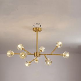 Nordic Chandelier Modern Simple Crystal All Copper Light Luxury Lamps (Option: All Copper9 heads-Xiao Ai)