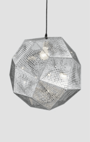 Pendant Modern Simple Grid Light Shadow Polyhedral Ball (Option: Silver-60cm)