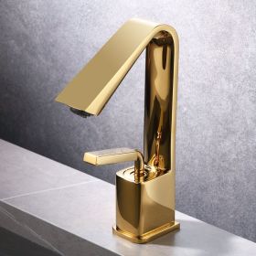 Copper Light Luxury And Simplicity Hot And Cold Faucet (Option: Bright Gold)