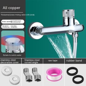 Bathroom Copper Shower Faucet Hot And Cold Mixing Valve Shower Head (Option: Electroplating Color Body)