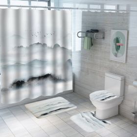 Digital Printing Polyester Bathroom Supplies Chinese Landscape Painting (Option: Yf104-120x180)