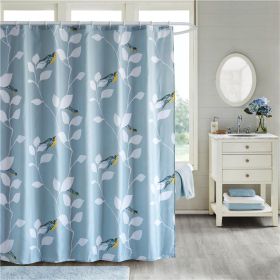 High-end Thickened Waterproof Bathroom Polyester Shower Curtain (Option: Bluebird-120x180cm)