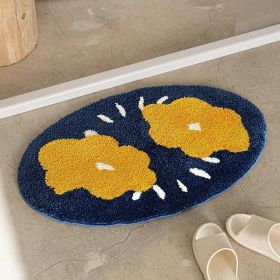 Bathroom Entrance Door Mat Blanket Bathroom Absorbent Floor Mat (Option: Huasheng-80 X120cm Crystal Velvet)